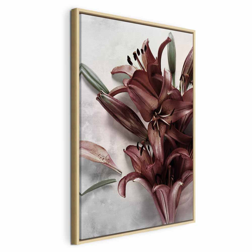 Floral Form Textured Vertical Canvas Print