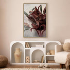 Floral Form Textured Vertical Canvas Print