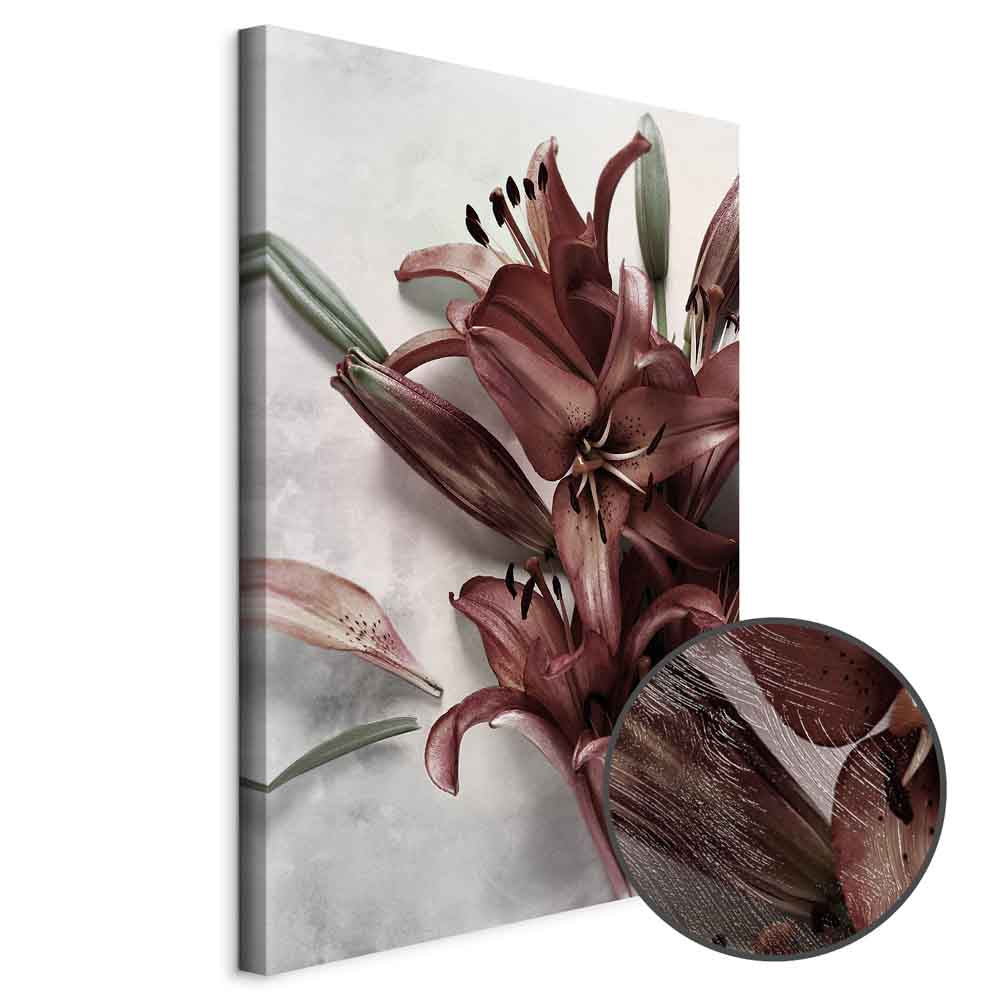 Floral Form Textured Vertical Canvas Print
