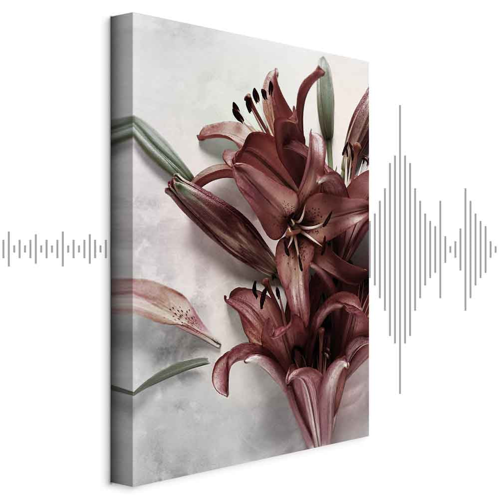 Floral Form Textured Vertical Canvas Print