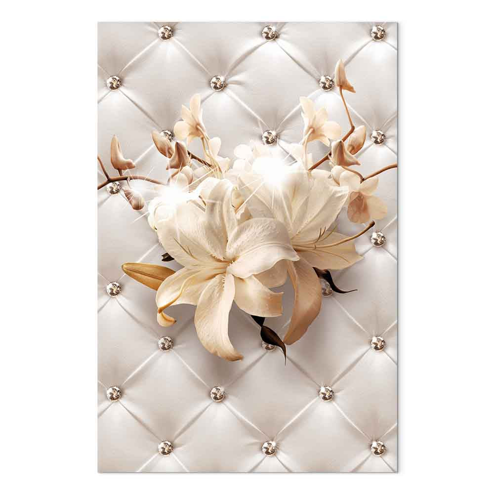 Diamond Lily Floral Texture Vertical Canvas Print