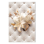 Diamond Lily Floral Texture Vertical Canvas Print