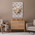 Diamond Lily Floral Texture Vertical Canvas Print