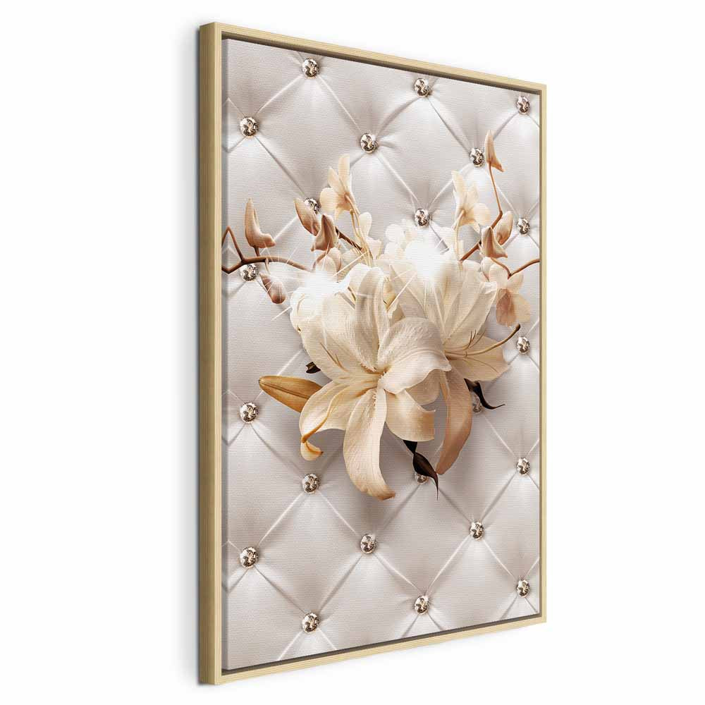 Diamond Lily Floral Texture Vertical Canvas Print