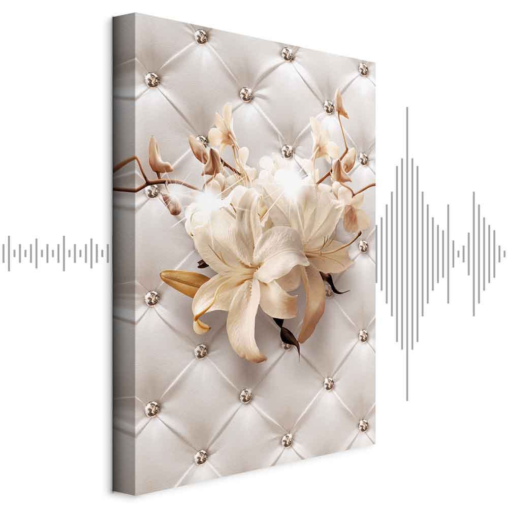 Diamond Lily Floral Texture Vertical Canvas Print