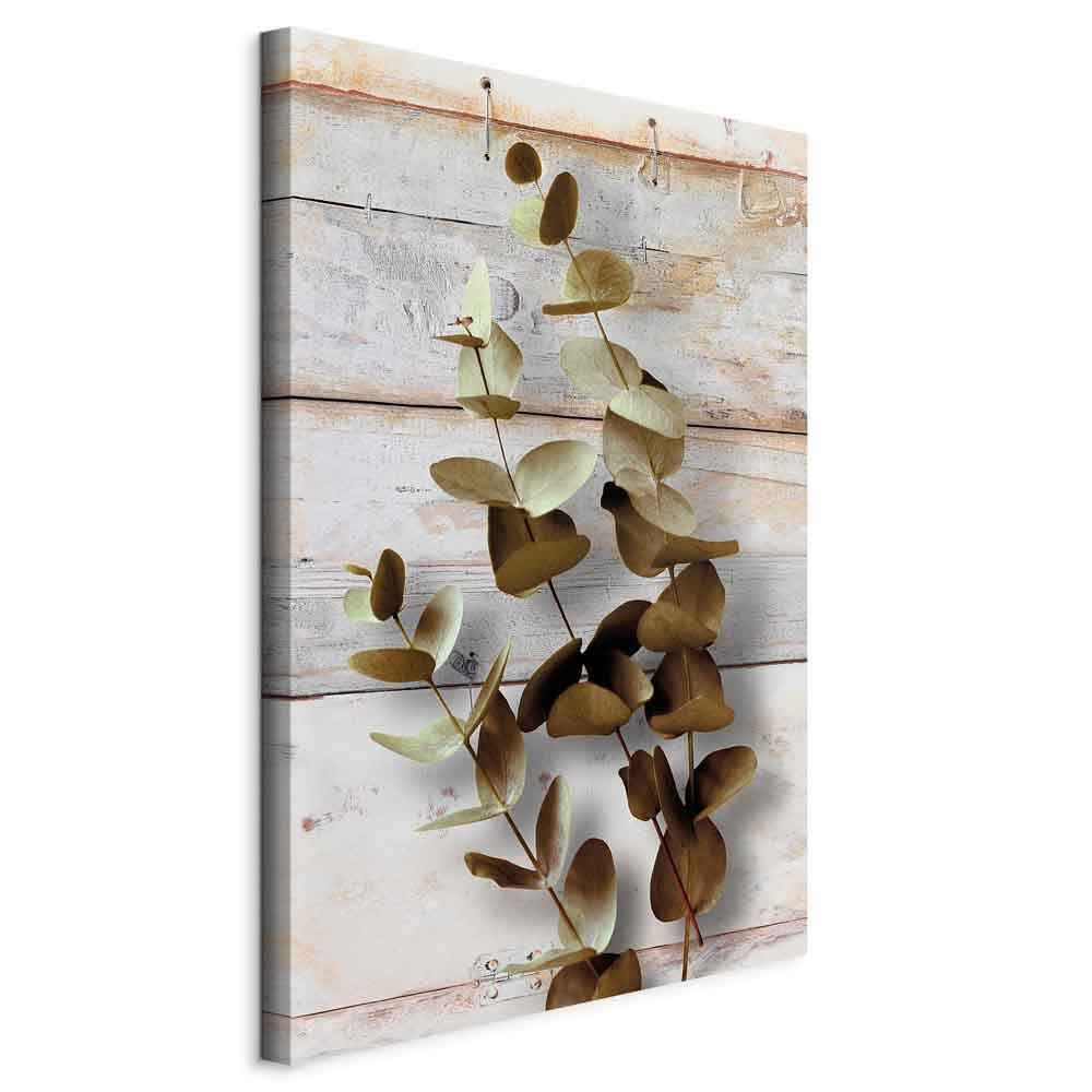 Winter Leaves Vintage Nature Canvas Print