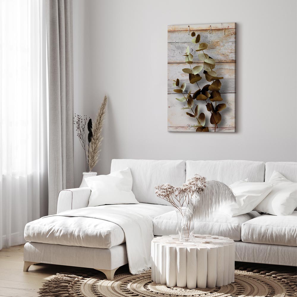 Winter Leaves Vintage Nature Canvas Print