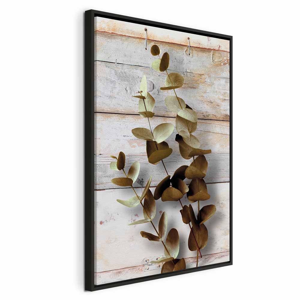 Winter Leaves Vintage Nature Canvas Print