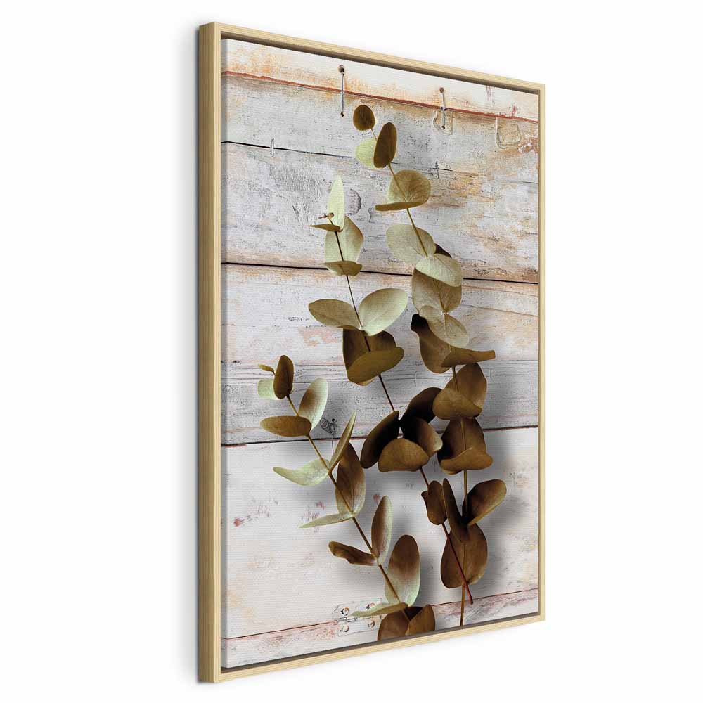 Winter Leaves Vintage Nature Canvas Print