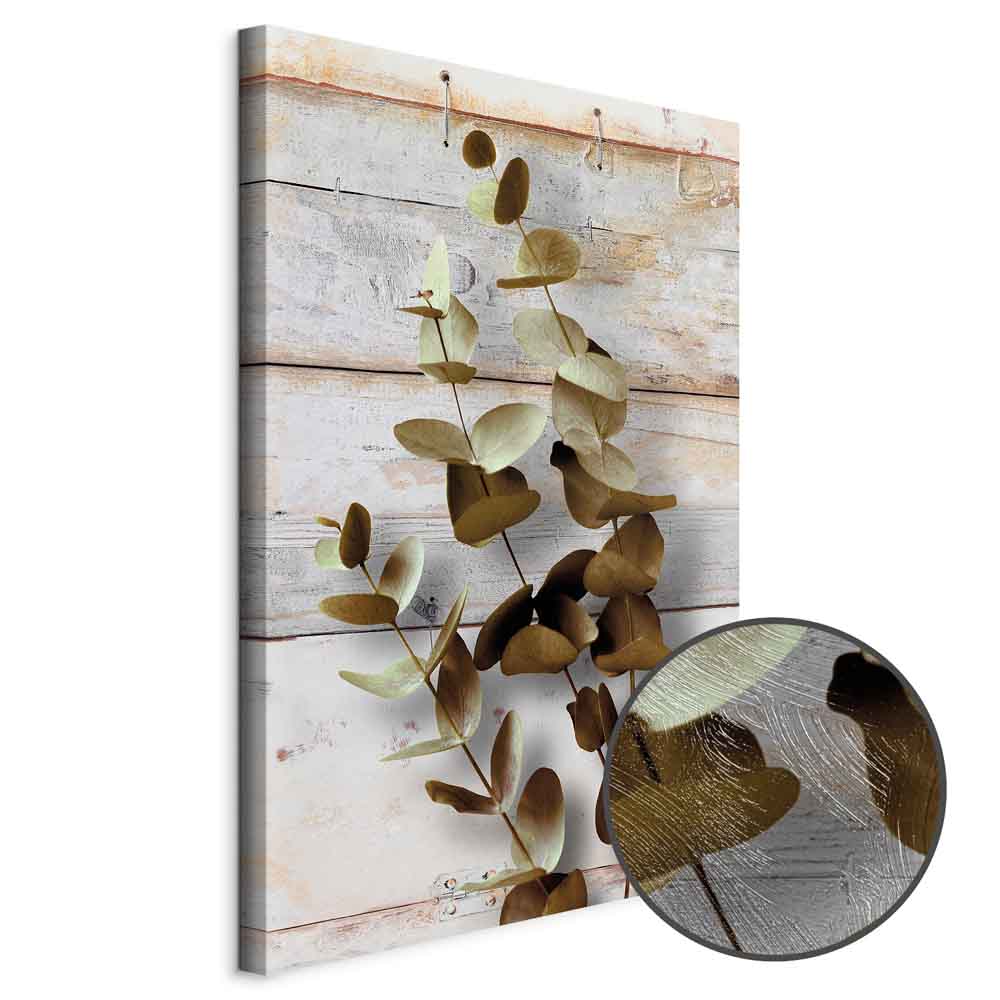 Winter Leaves Vintage Nature Canvas Print