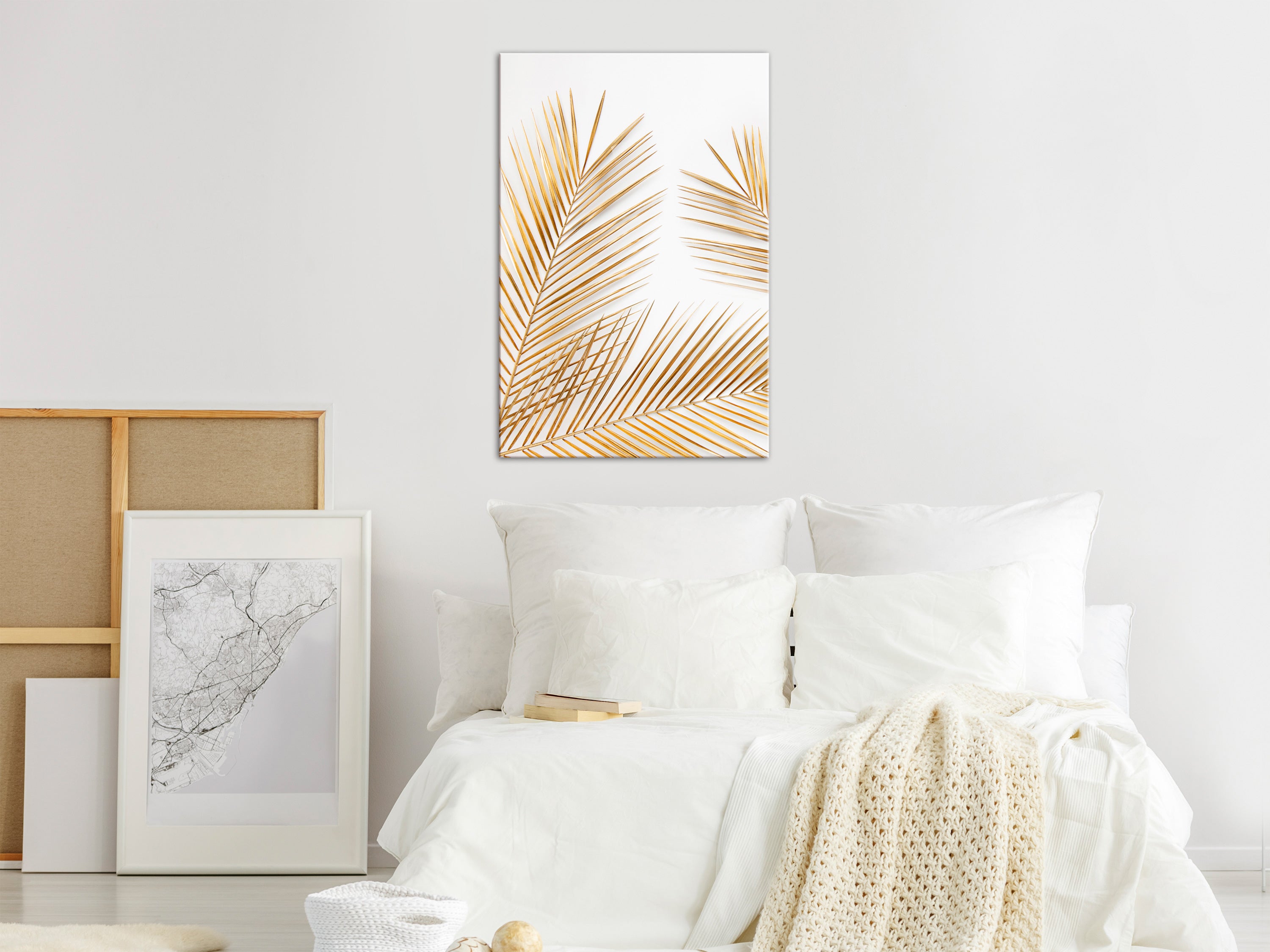 Canvas Print Golden Palm Leaves 1 Part Vertical