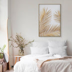 Golden Palm Leaves Tropical Canvas Print