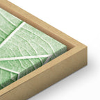 Malachite Leaf Vertical Canvas Print