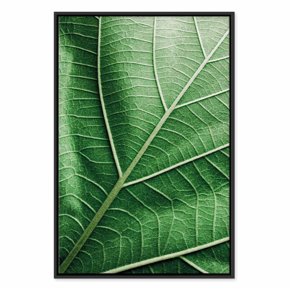 Malachite Leaf Vertical Canvas Print