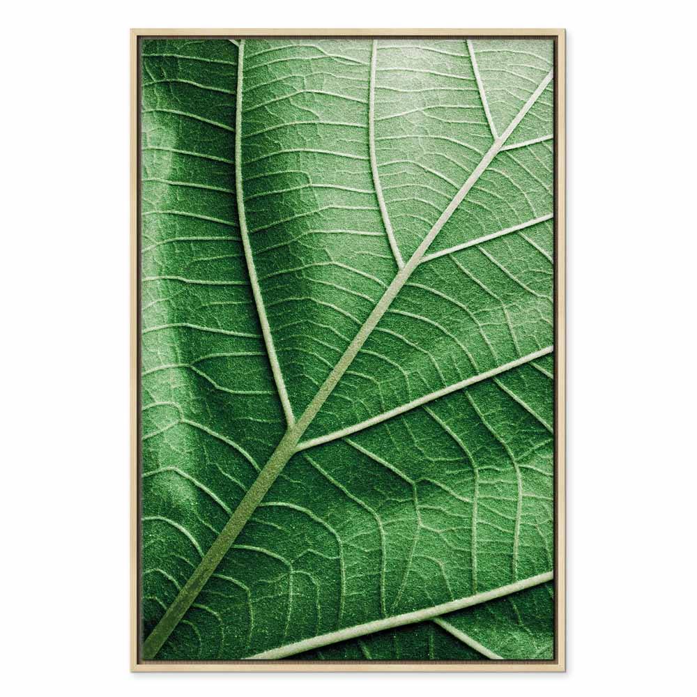 Malachite Leaf Vertical Canvas Print