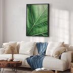 Malachite Leaf Vertical Canvas Print
