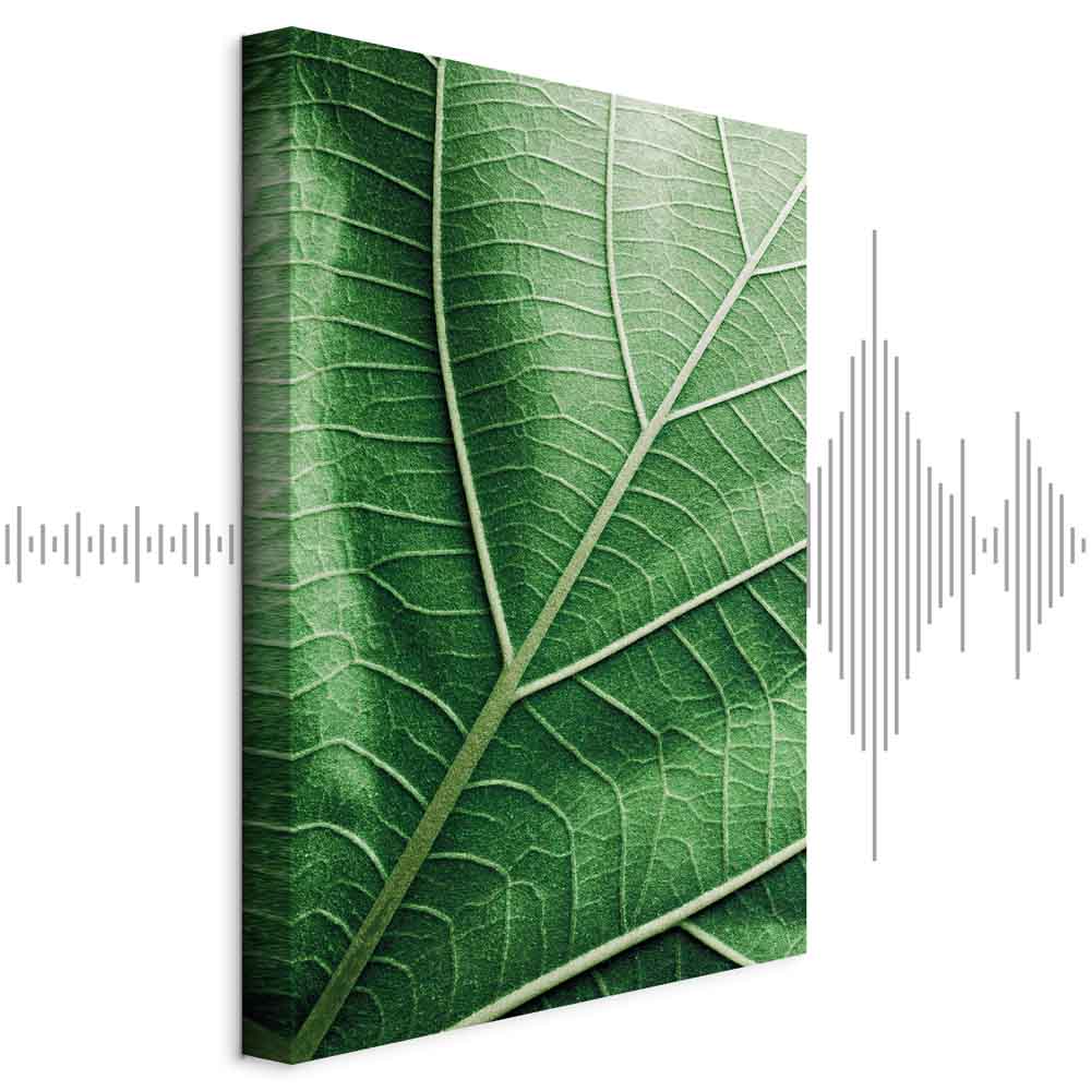 Malachite Leaf Vertical Canvas Print