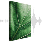 Malachite Leaf Vertical Canvas Print
