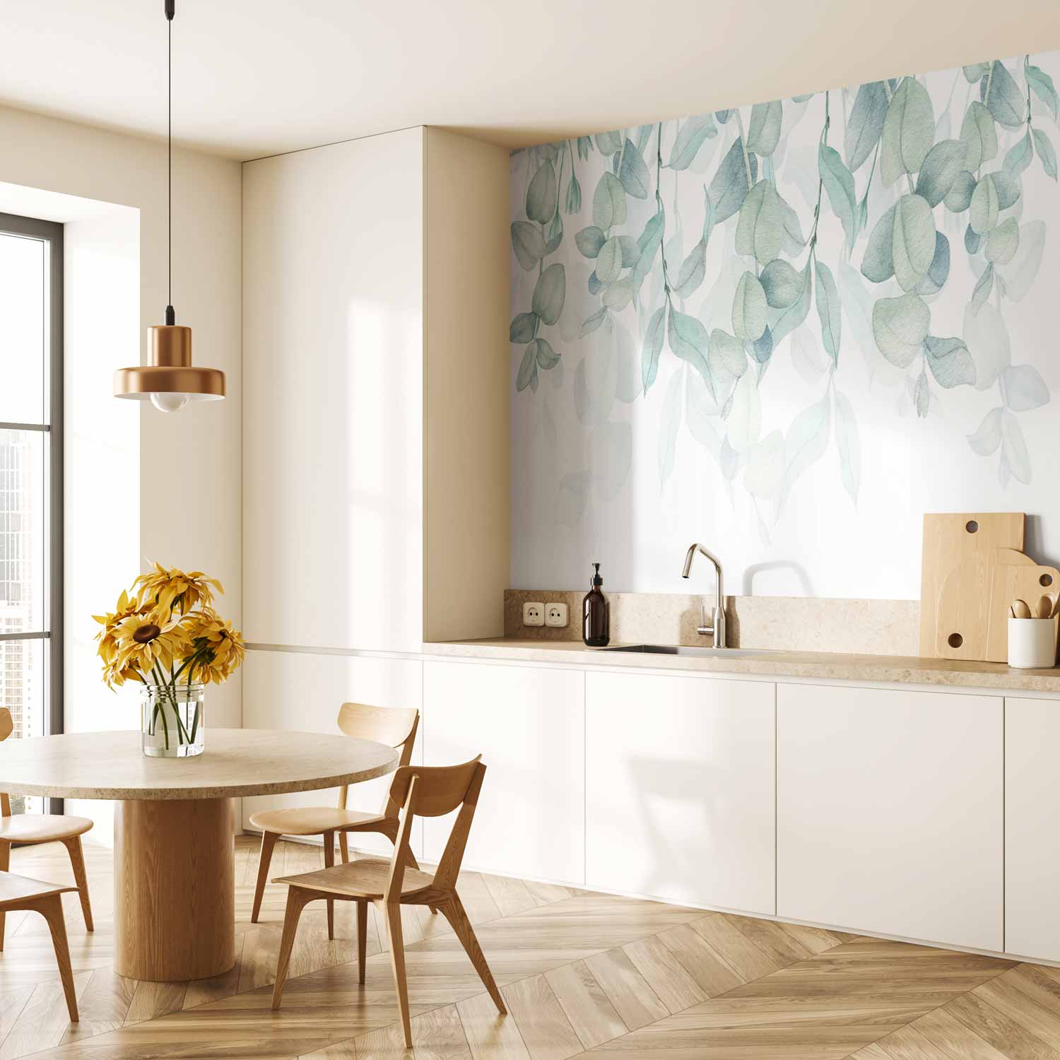 Pastel Watercolour Floral Wall Mural