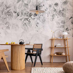 Misty Forest Leaves Nature Wall Mural