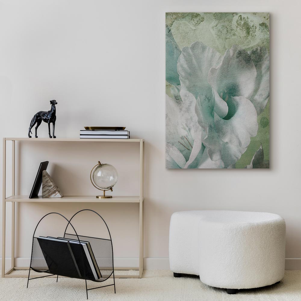 Mint Green Abstract Texture Canvas Print