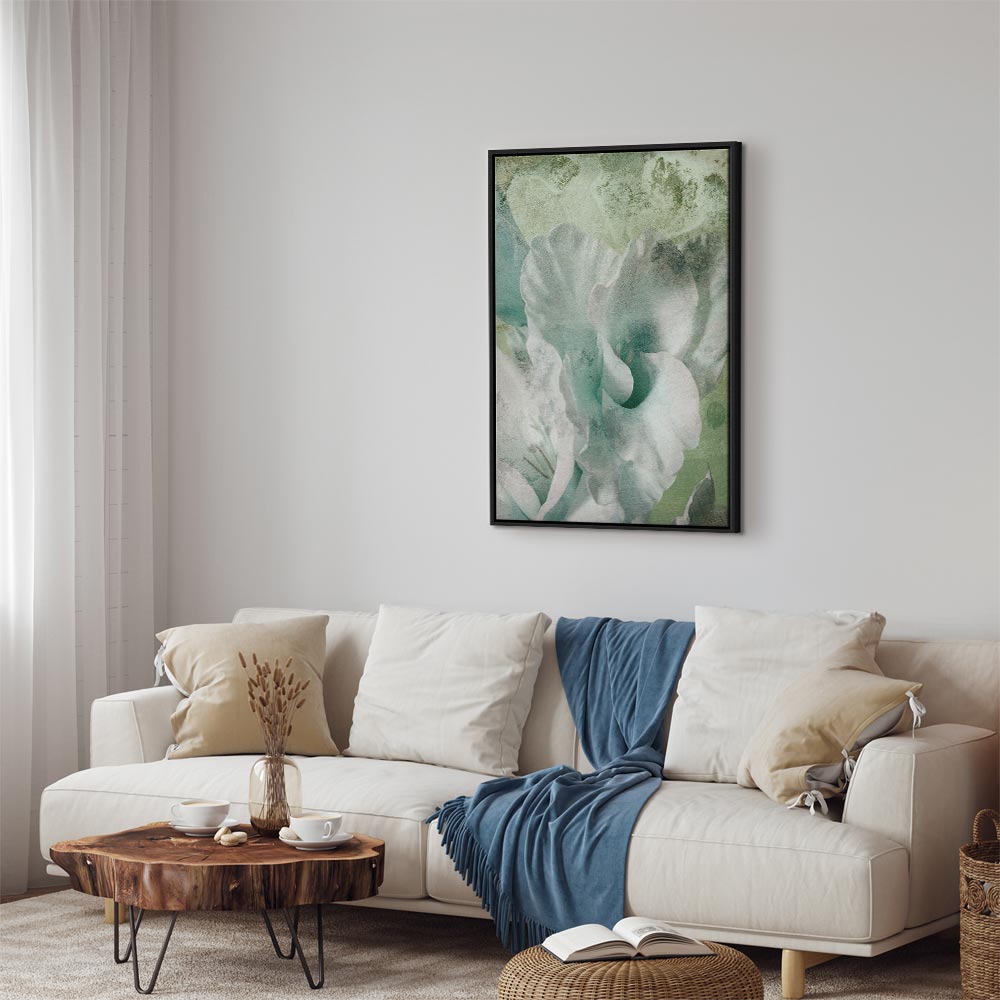 Mint Green Abstract Texture Canvas Print