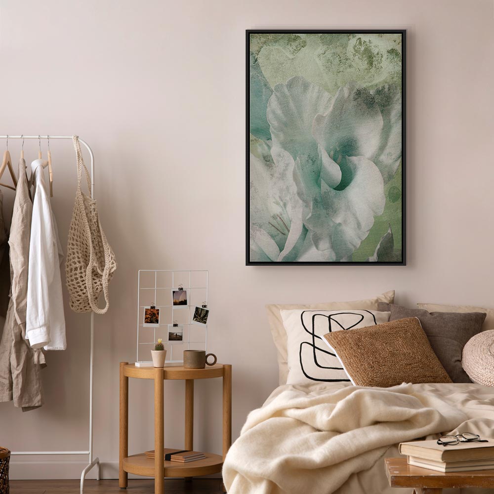 Mint Green Abstract Texture Canvas Print