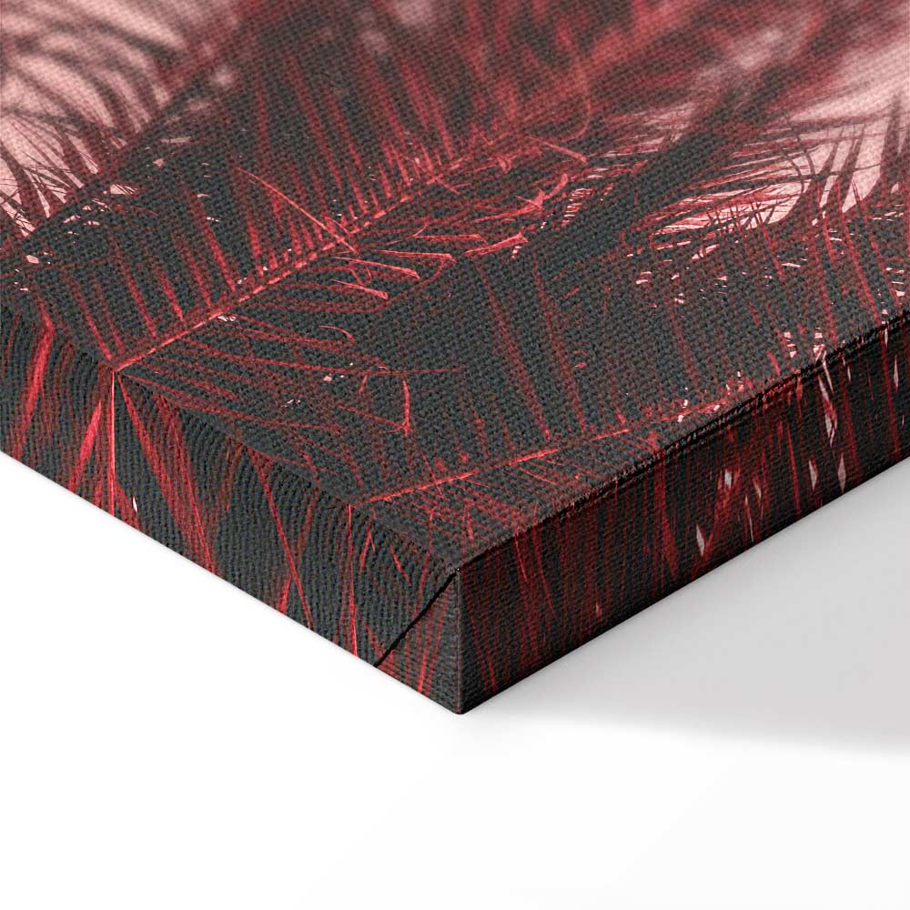 Palm Trees Sunset Vertical Canvas Print