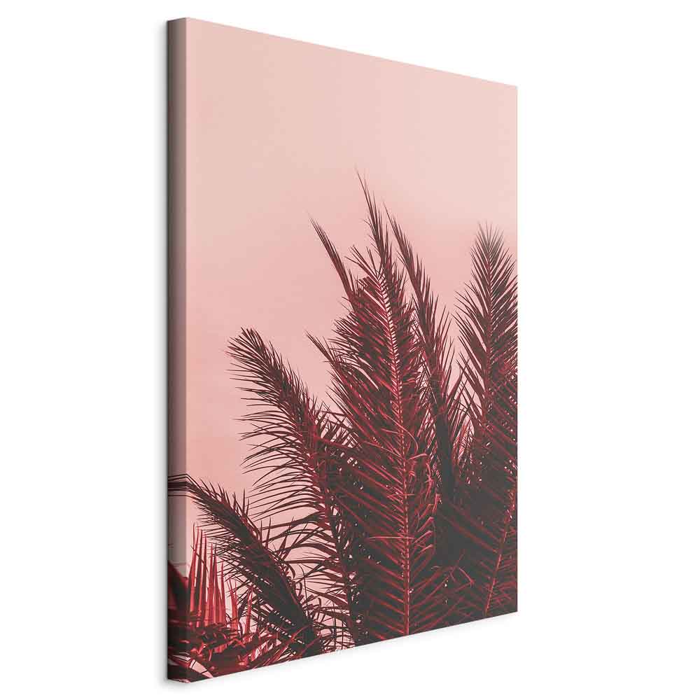 Palm Trees Sunset Vertical Canvas Print