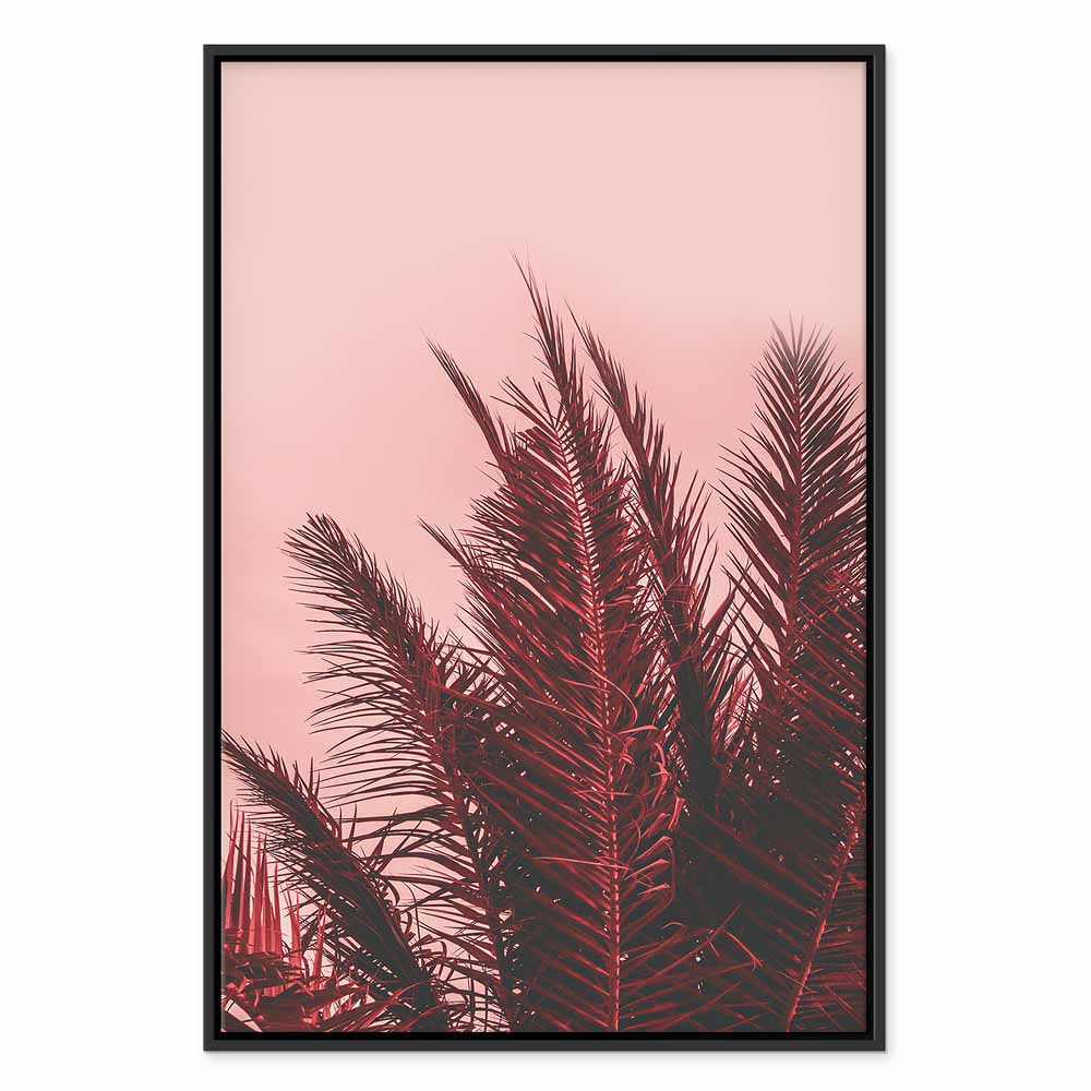 Palm Trees Sunset Vertical Canvas Print
