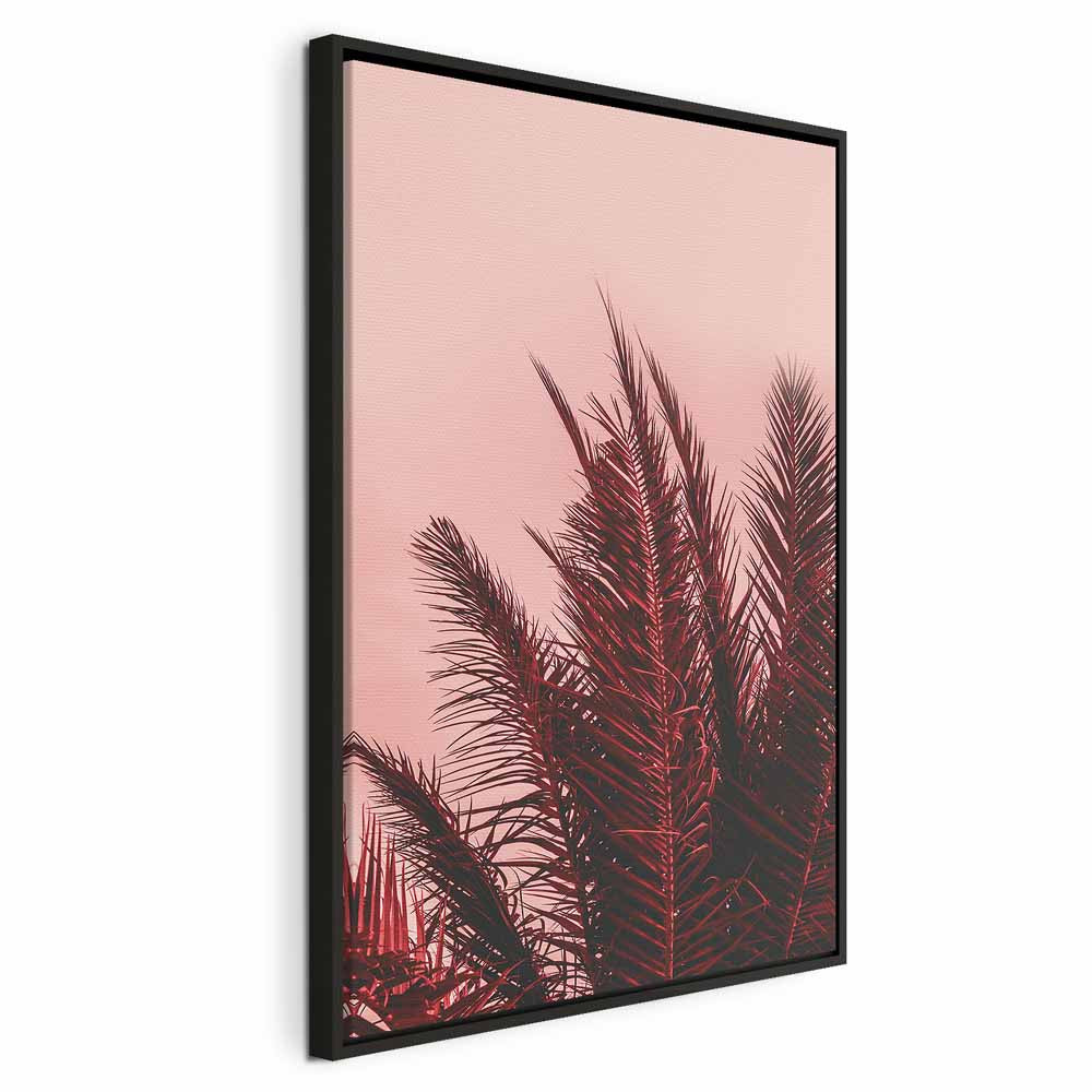 Palm Trees Sunset Vertical Canvas Print