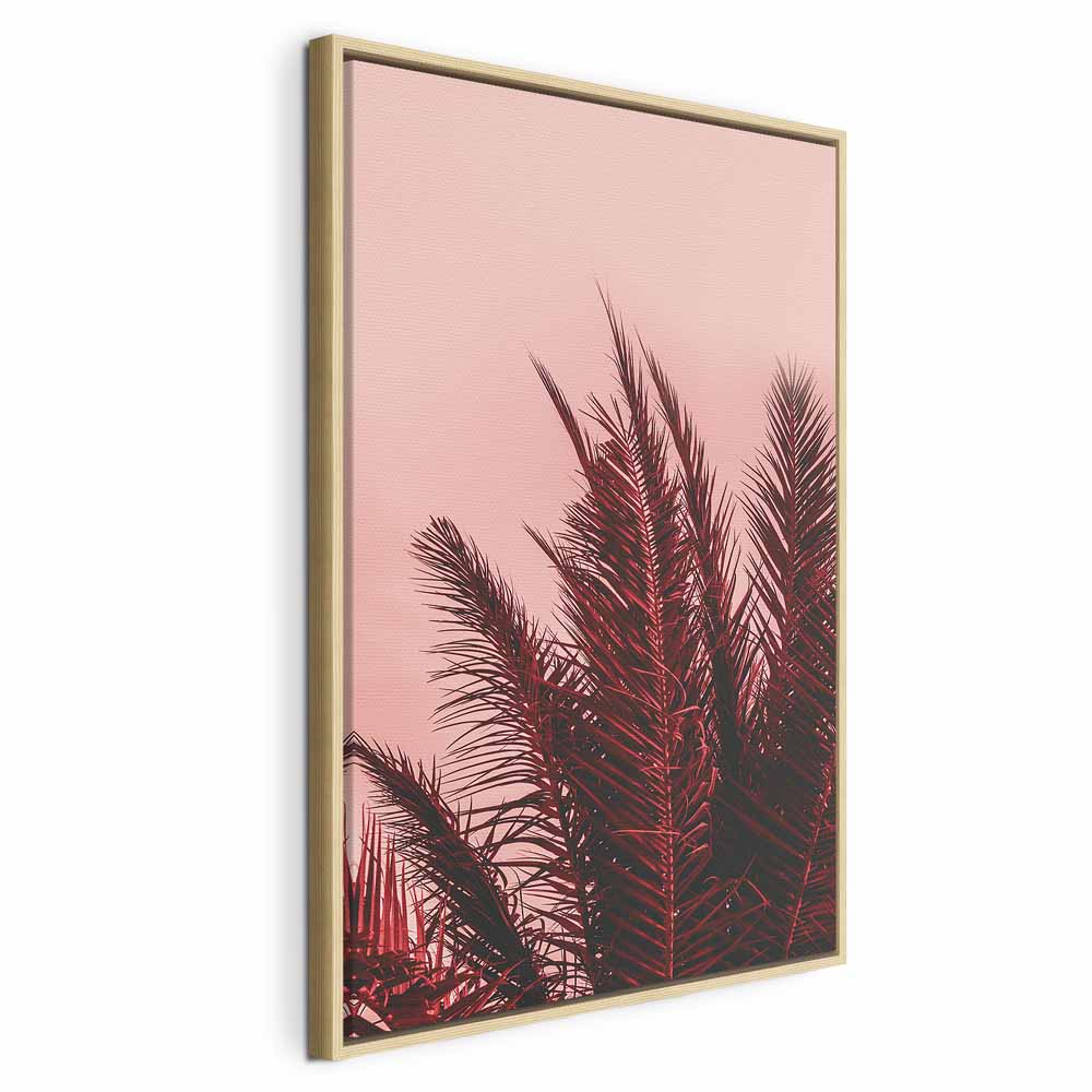 Palm Trees Sunset Vertical Canvas Print