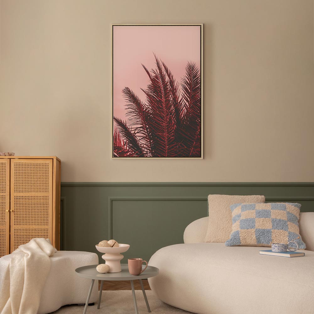 Palm Trees Sunset Vertical Canvas Print