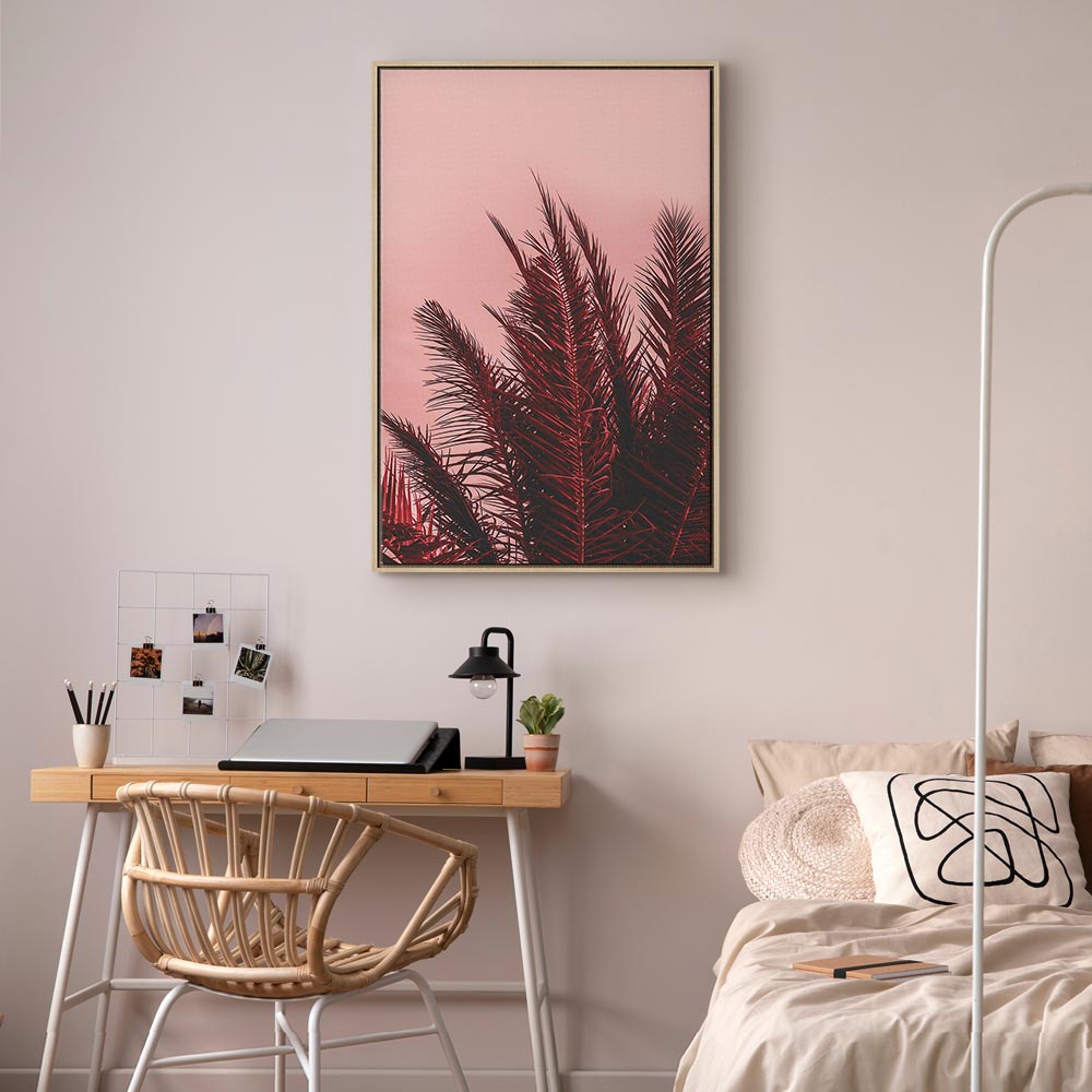 Palm Trees Sunset Vertical Canvas Print