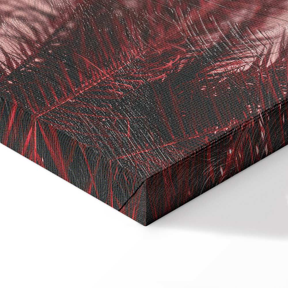 Palm Trees Sunset Vertical Canvas Print