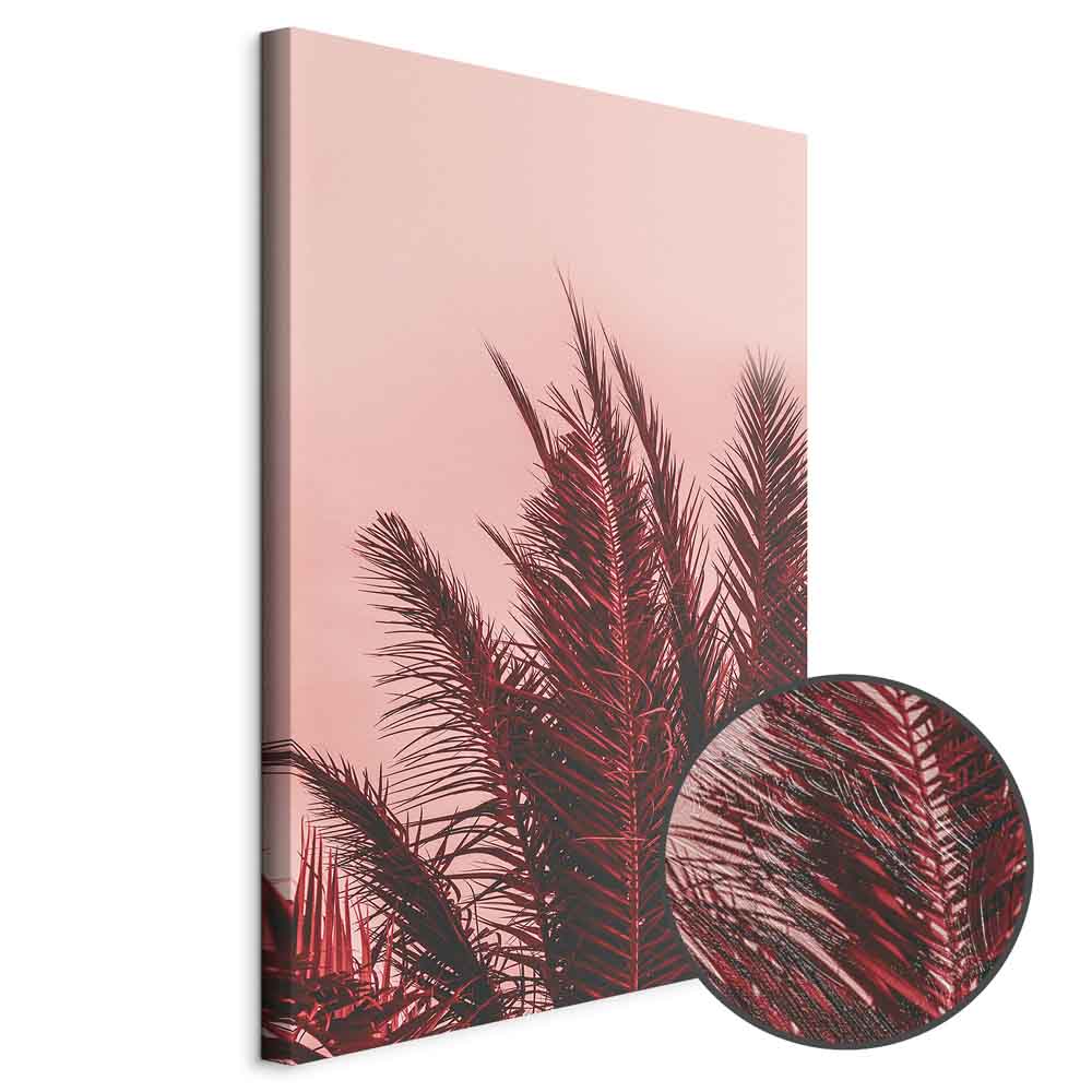 Palm Trees Sunset Vertical Canvas Print