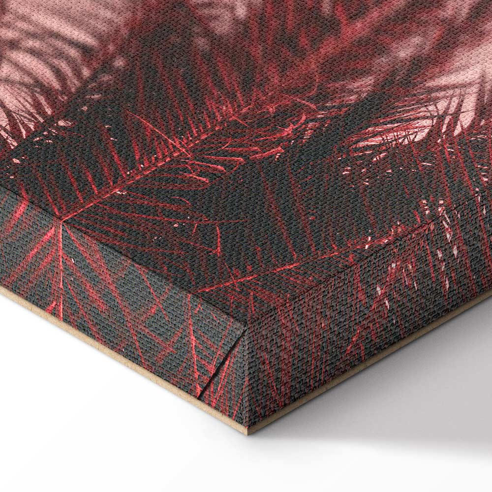 Palm Trees Sunset Vertical Canvas Print