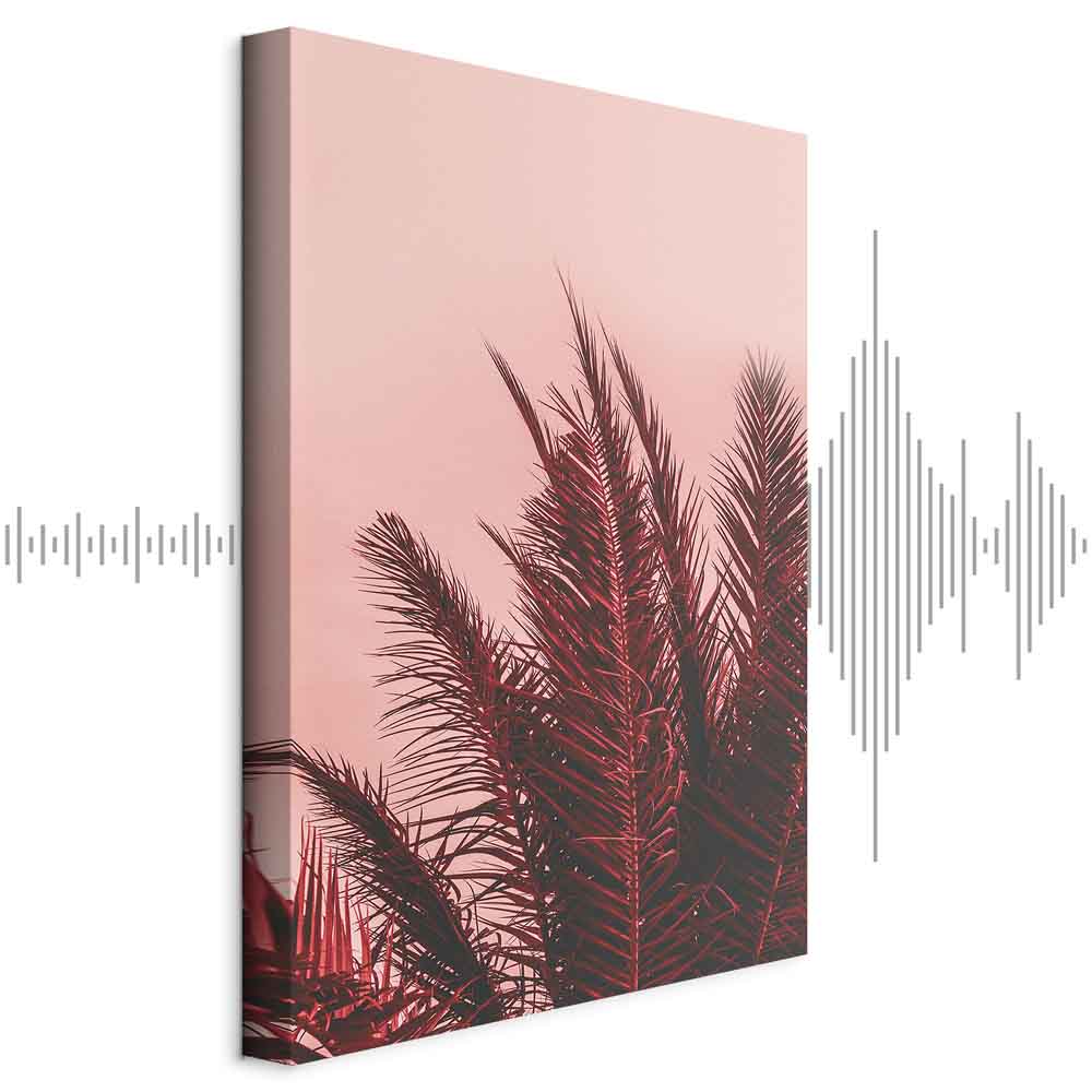 Palm Trees Sunset Vertical Canvas Print