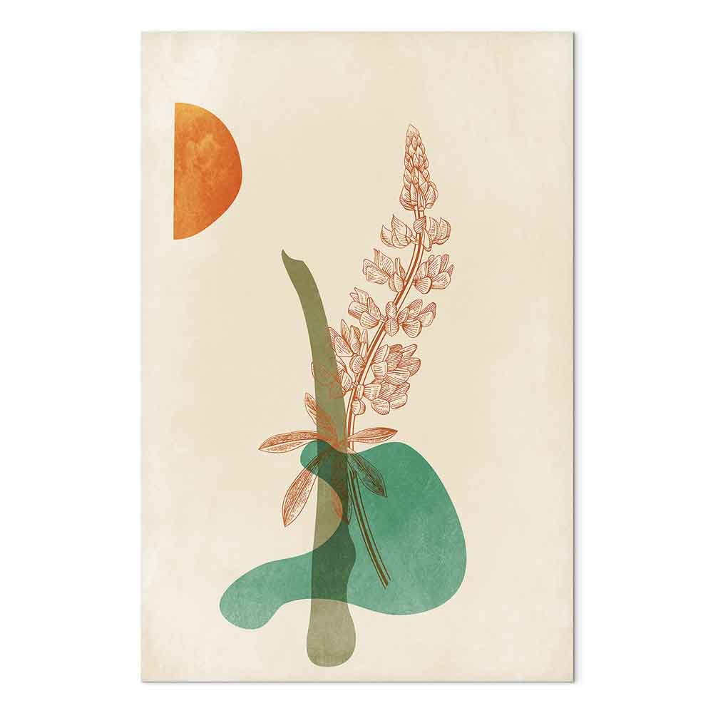 Abstract Floral Leaves Vertical Canvas Print