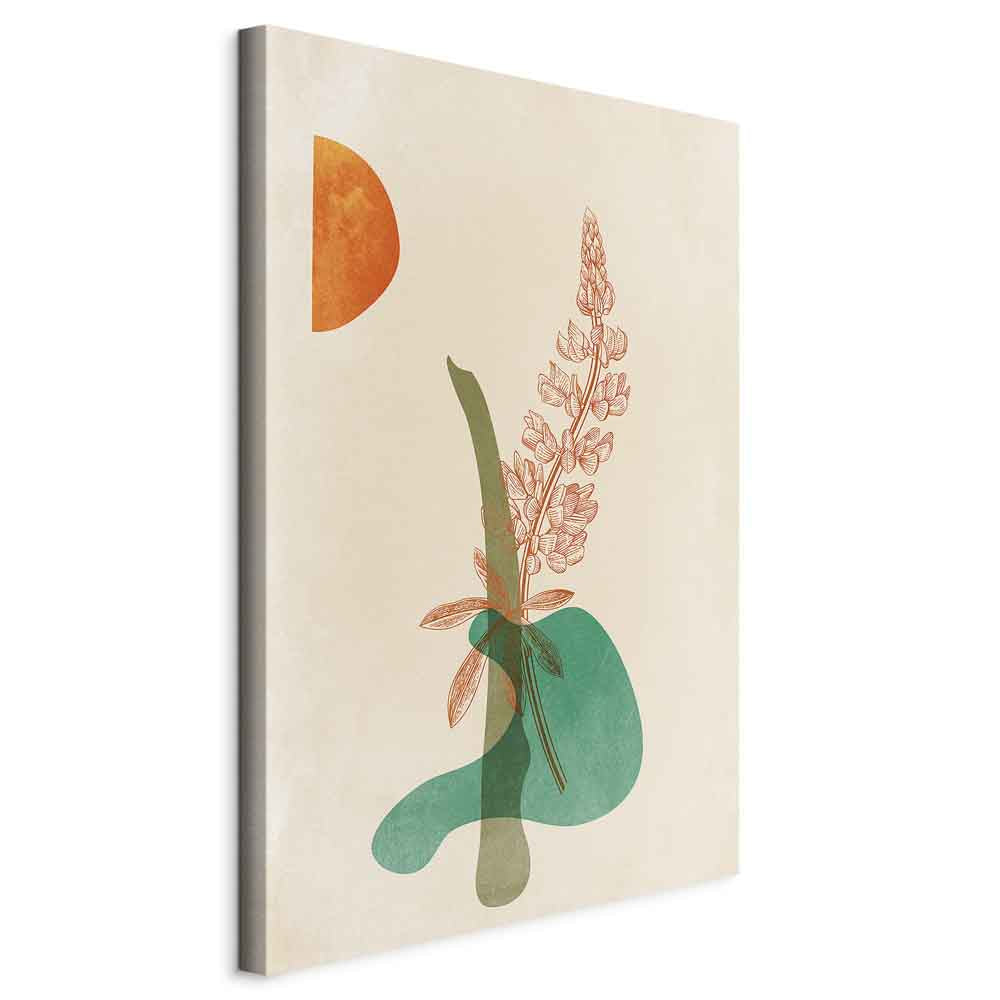 Abstract Floral Leaves Vertical Canvas Print