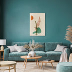 Abstract Floral Leaves Vertical Canvas Print