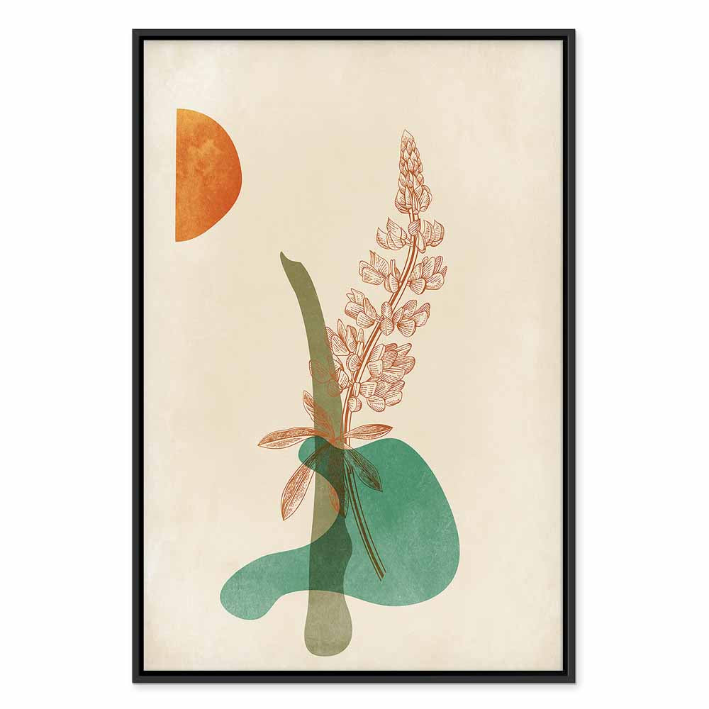 Abstract Floral Leaves Vertical Canvas Print