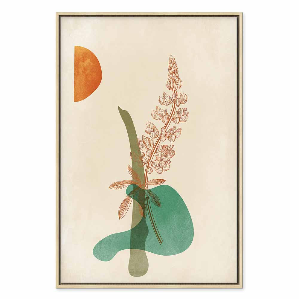 Abstract Floral Leaves Vertical Canvas Print