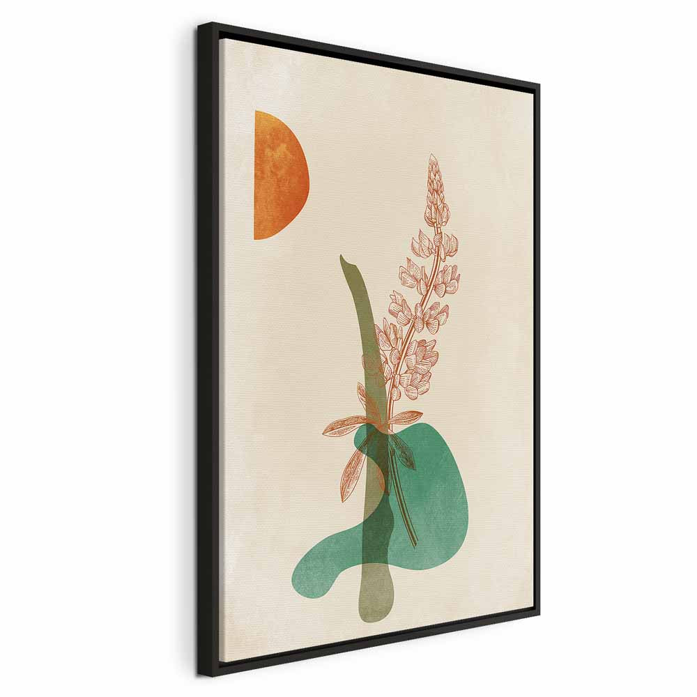 Abstract Floral Leaves Vertical Canvas Print