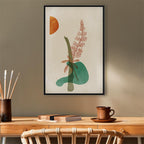 Abstract Floral Leaves Vertical Canvas Print