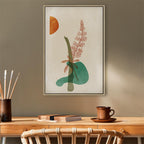Abstract Floral Leaves Vertical Canvas Print
