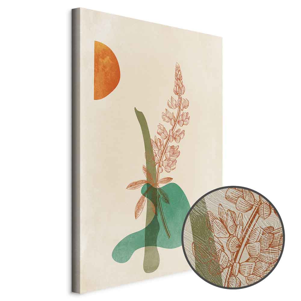 Abstract Floral Leaves Vertical Canvas Print