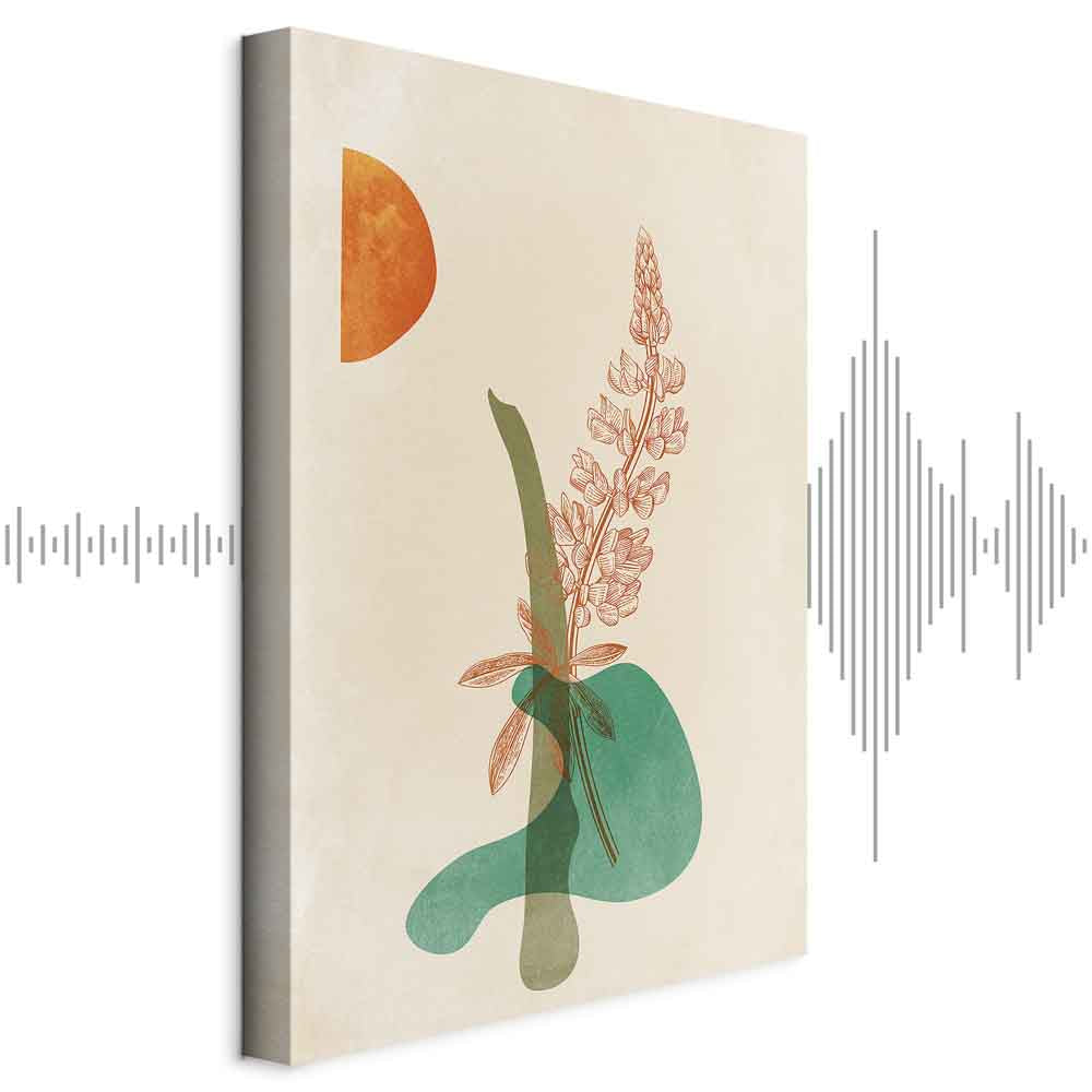 Abstract Floral Leaves Vertical Canvas Print