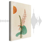 Abstract Floral Leaves Vertical Canvas Print