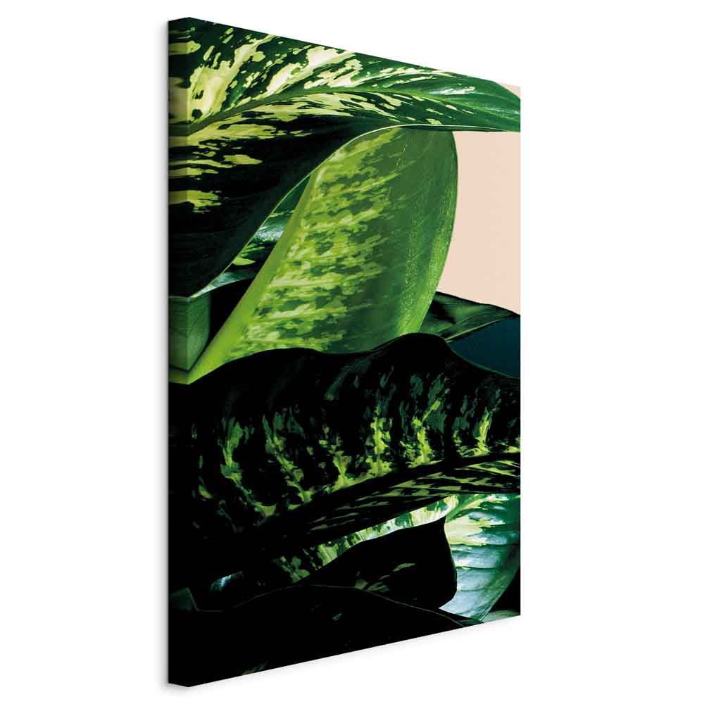 Dieffenbachia Leaves Botanical Vertical Canvas Print